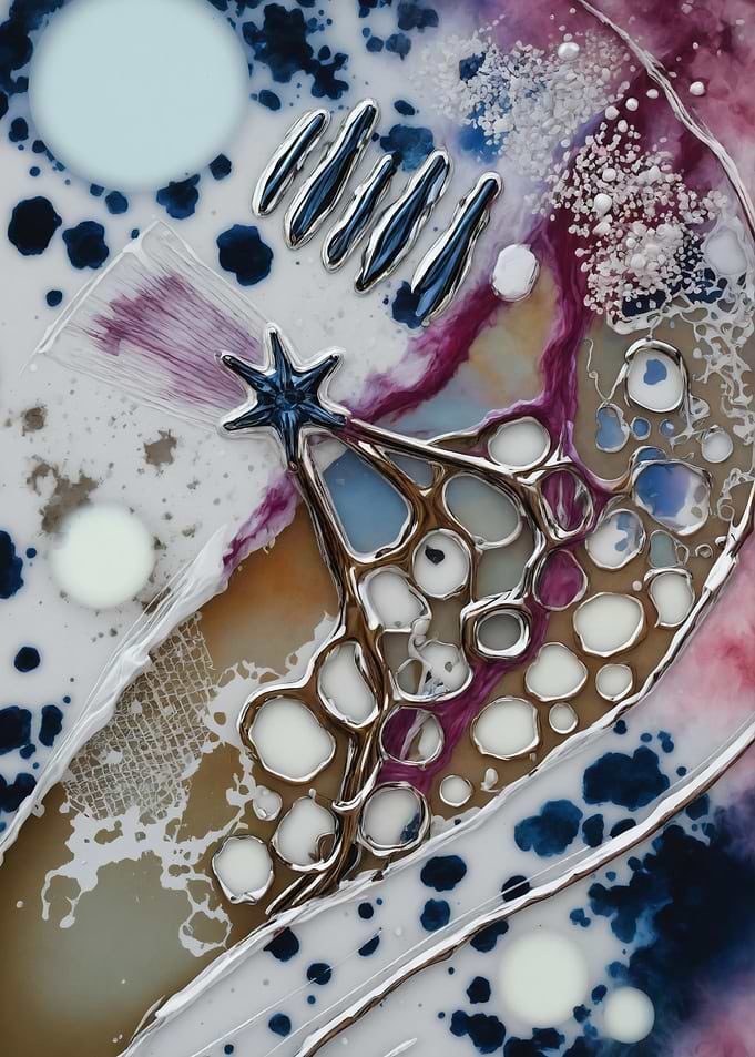 Celestial Radiance – Cosmic Abstract – Abstract Porcelain #134