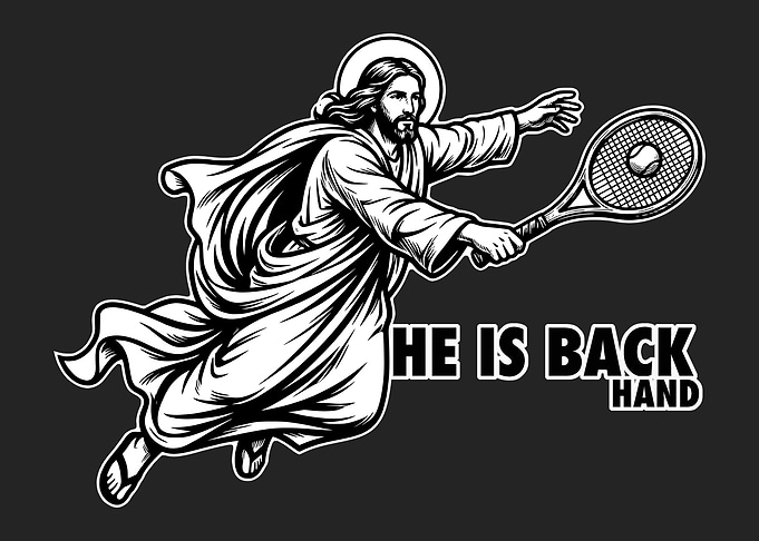 Jesus Playing Tennis
