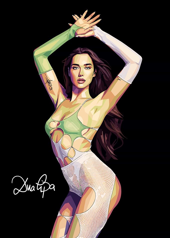 Dua Lipa Pop Art Portrait