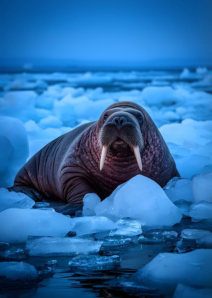 Walrus on Ice Floes