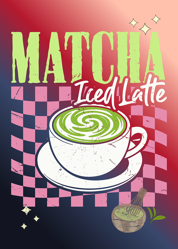 Matcha Iced Latte with Whisk