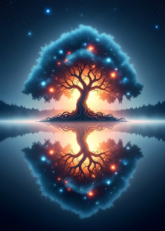 Magical Tree Reflecting in Water