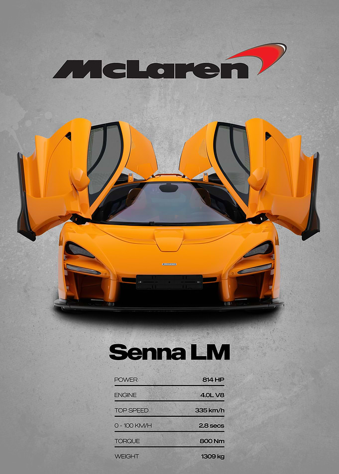 McLaren Senna LM Car Poster