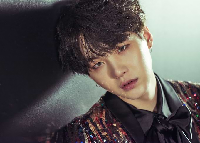 Suga of BTS in Sequined Jacket