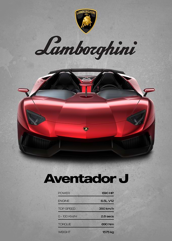 Lamborghini Aventador J Poster