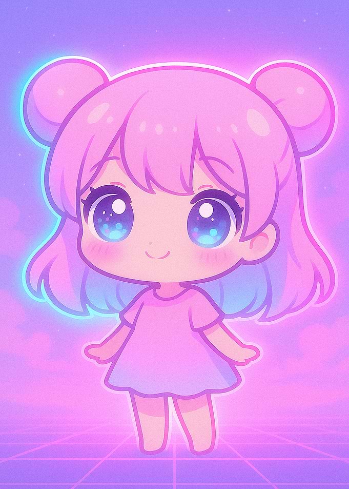 Cute Anime Girl with Pink Hair