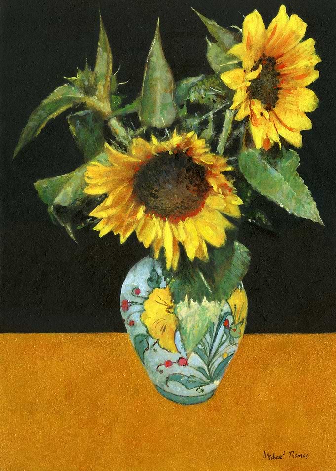 Sunflowers In A Vintage Decorative Vase