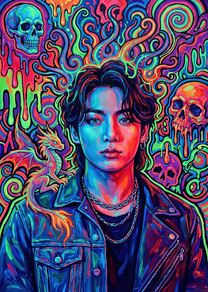 Psychedelic Portrait of Golden Maknae Jungkook
