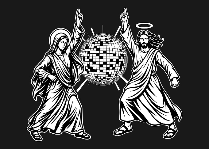 Jesus and Mary Disco Dancing