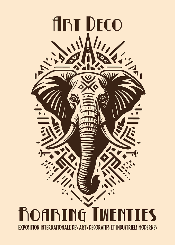 Art Deco Elephant Roaring Twenties Poster