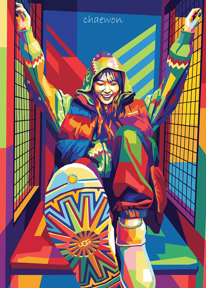 Chaewon in Colorful Pop Art Style