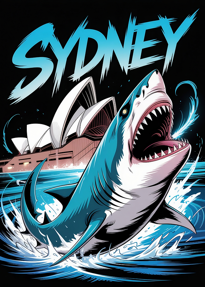 Shark and Sydney Opera House