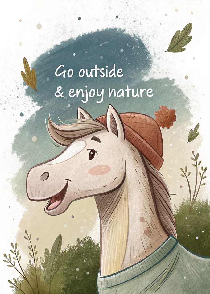 Cute horse enjoying nature