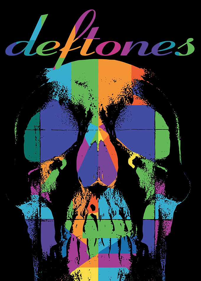 Deftones Skull Rainbow Grid