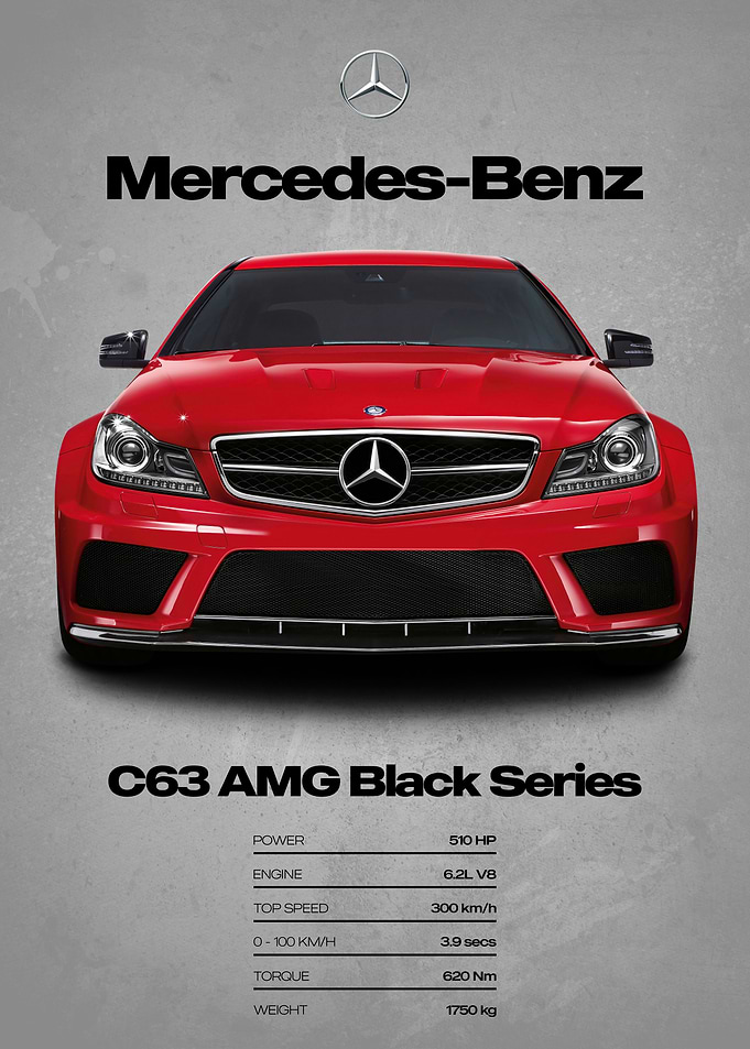 Mercedes-Benz C63 AMG Black Series Poster