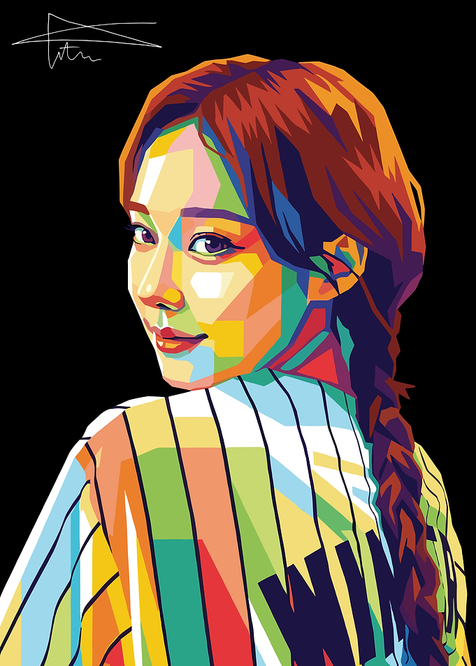 Winter Colorful WPAP Portrait