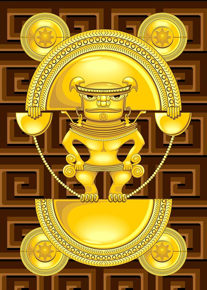 Golden Inca Warrior Artifact