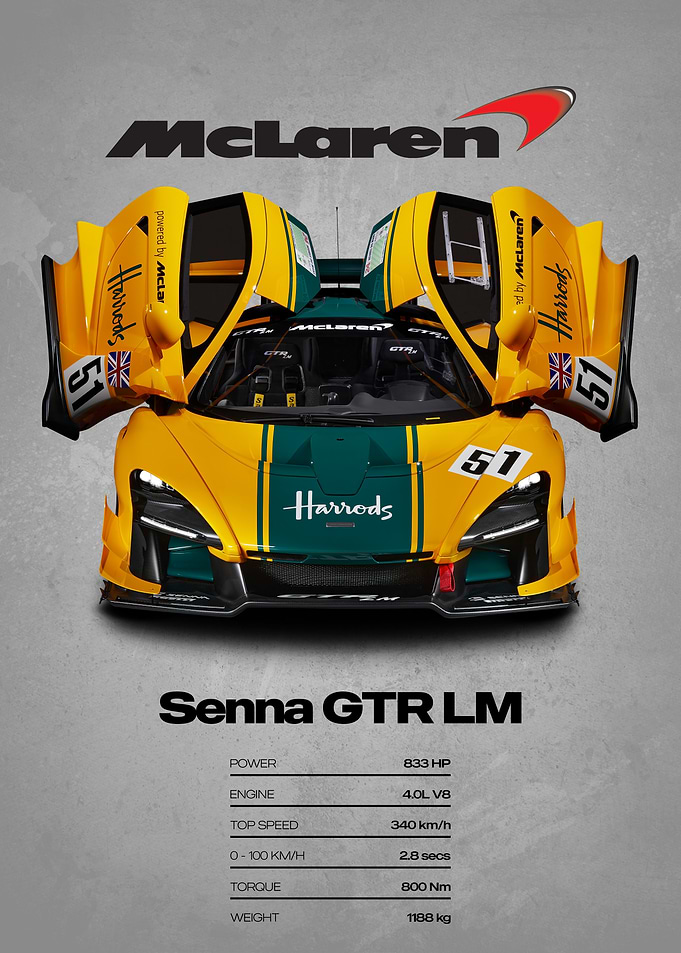 McLaren Senna GTR LM Poster