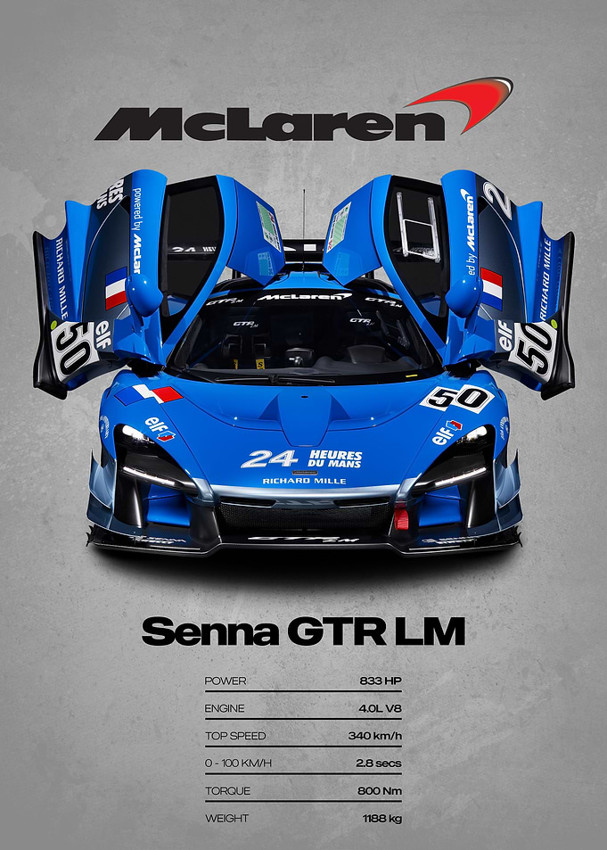 McLaren Senna GTR LM Poster