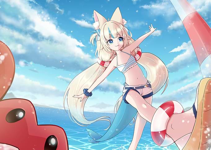 Saba in Swimsuit at the Beach