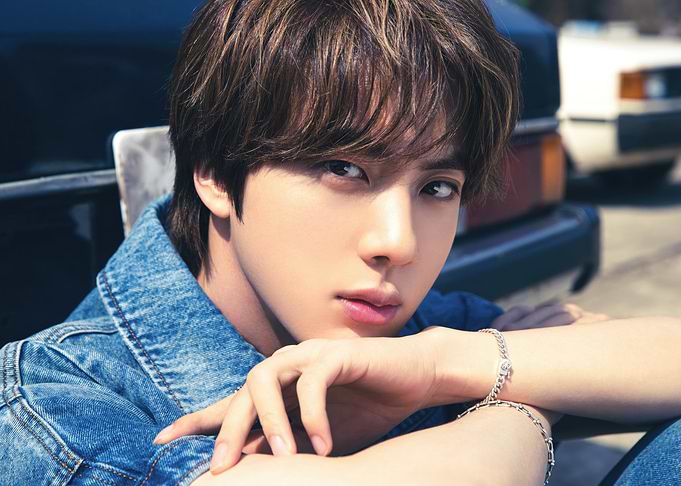 Jin in Denim Jacket