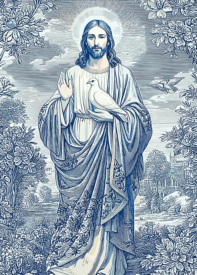 Jesus Holding a Dove