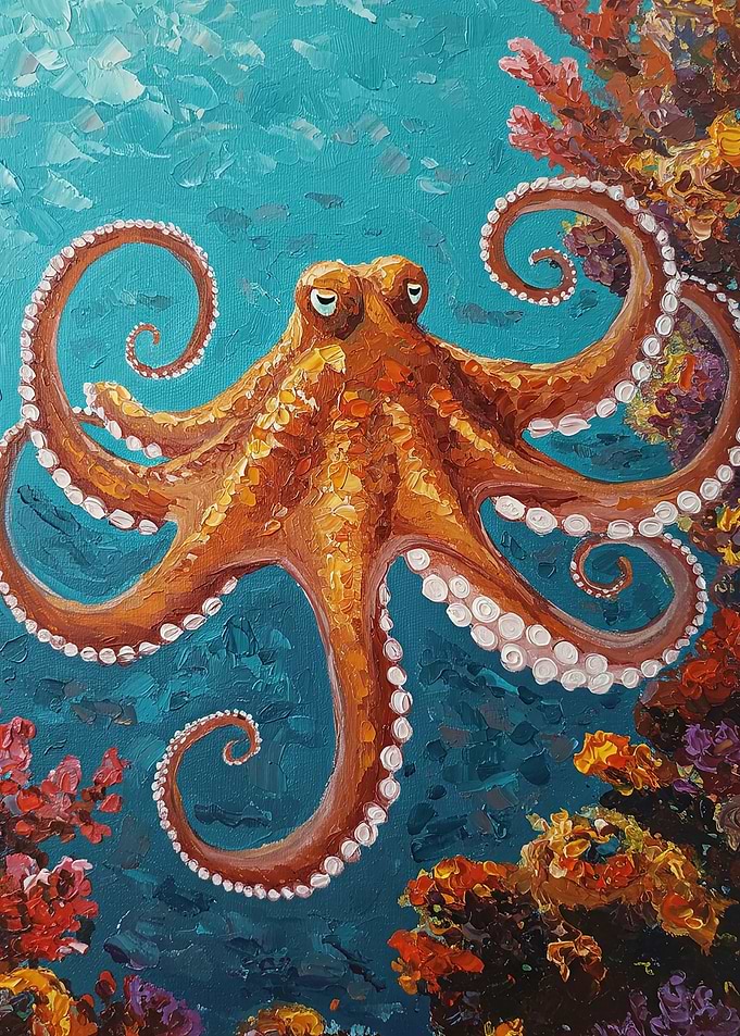Octopus in Coral Reef