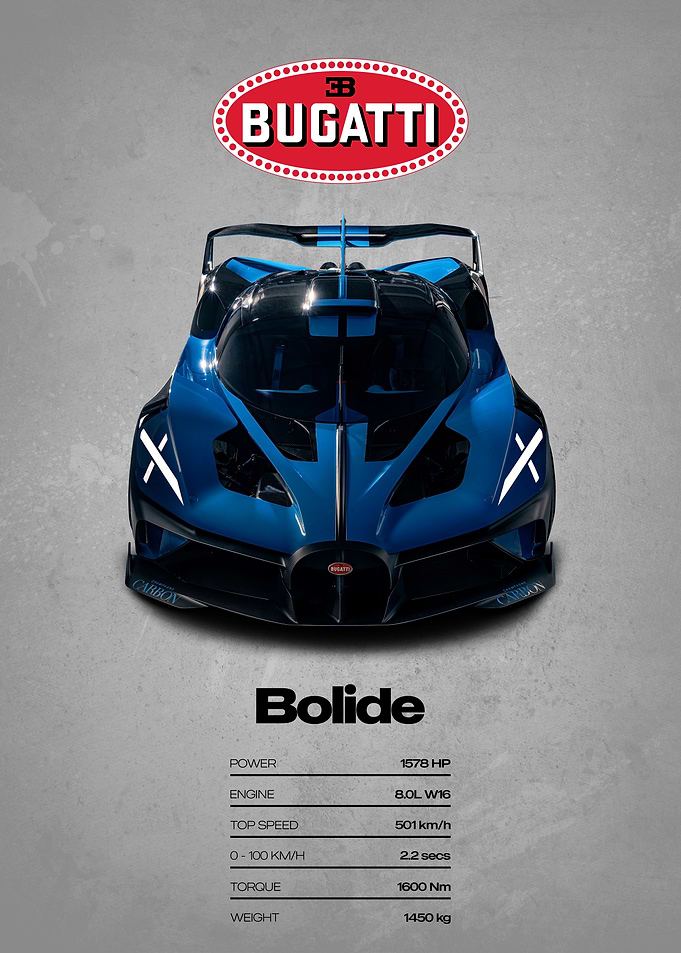 Bugatti Bolide Car Poster