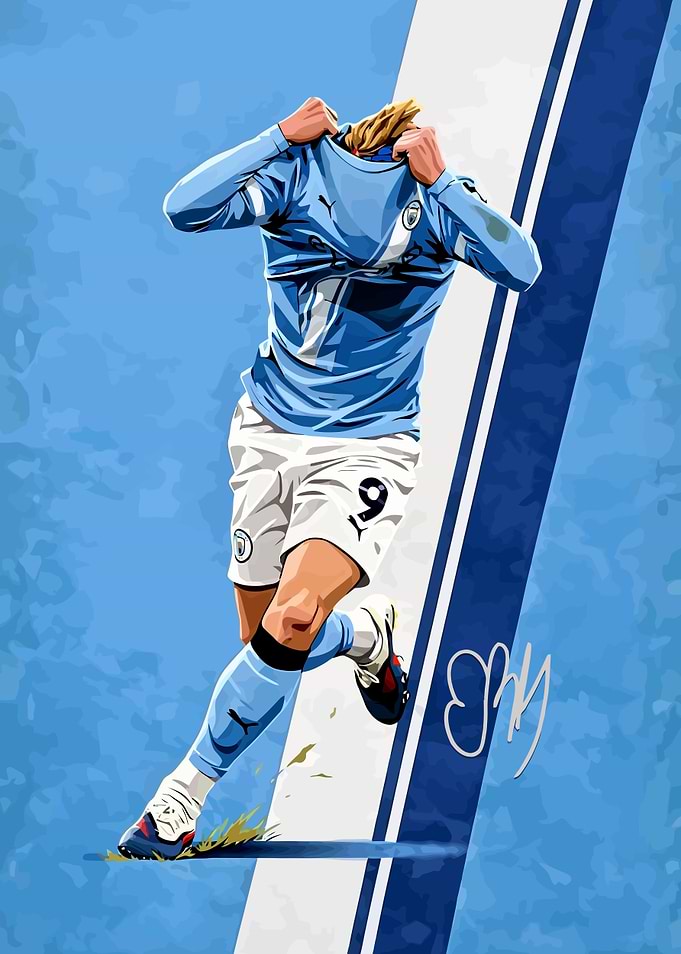 Haaland9 Soccer Vector Illustration