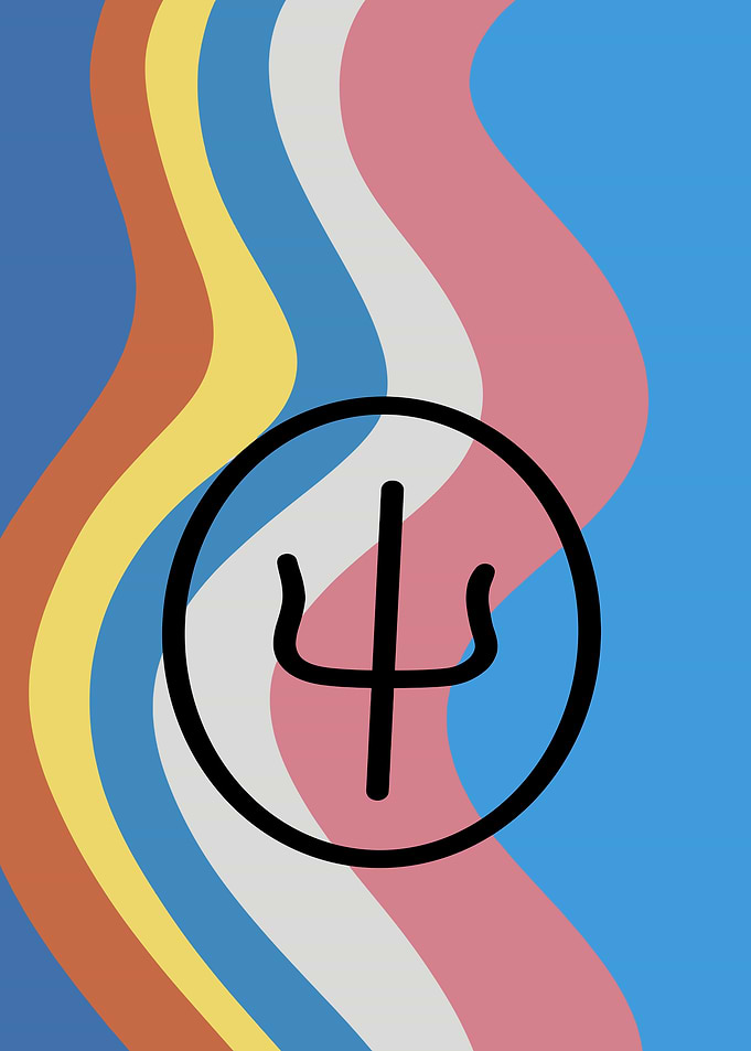 Transgender Symbol with Wavy Stripes