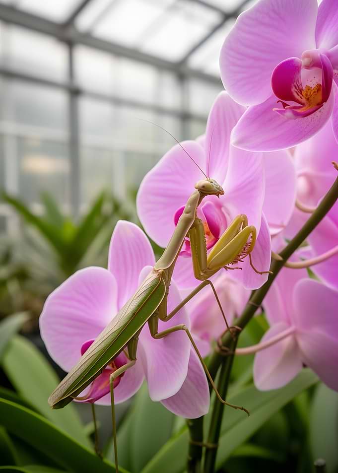 Praying Mantis on Orchid
