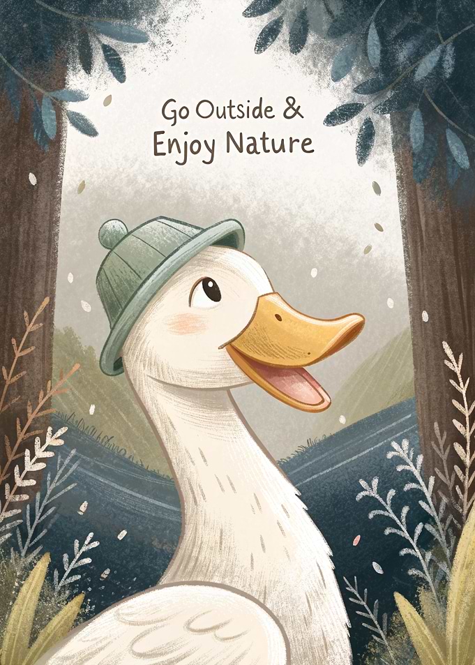 Cute Duck Enjoying Nature