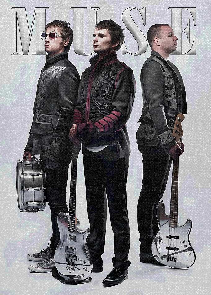 Muse band members with instruments