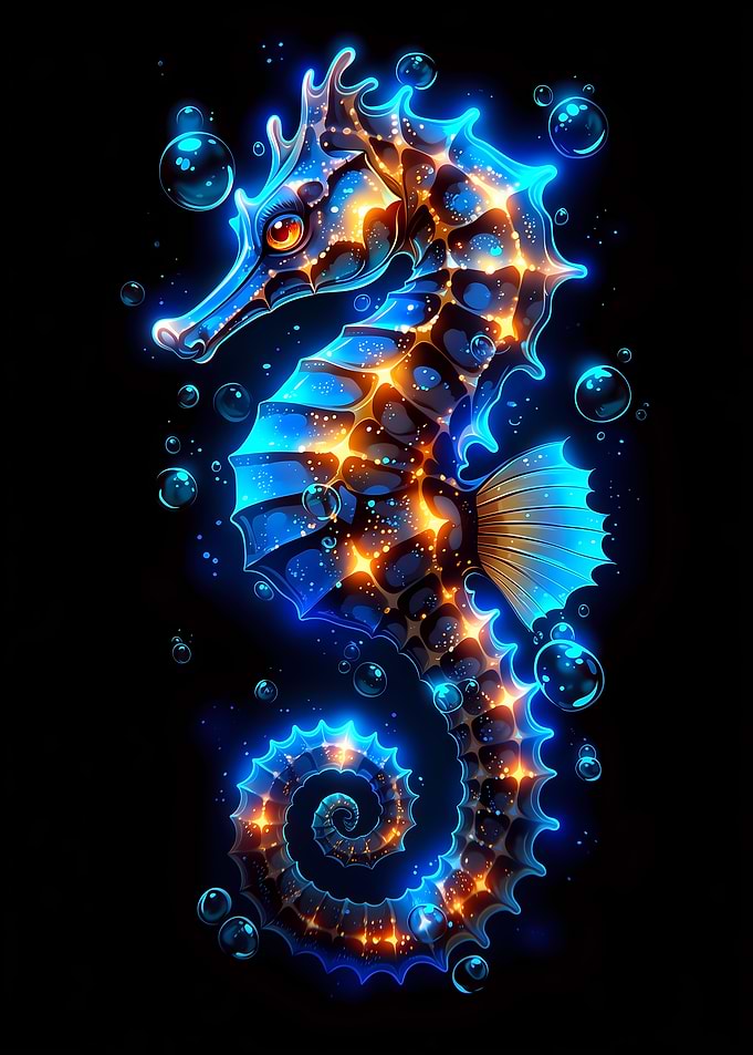 Neon Seahorse