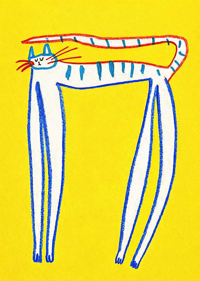 Whimsical Cat Illustration