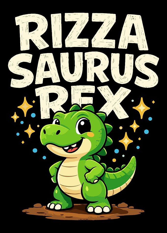 Rizzasaurus Rex Poster, Cute Dinosaur Wall Art, Funny Dino Room Decor Print