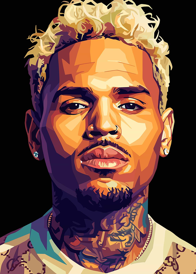 Chris Brown Pop Art Portrait