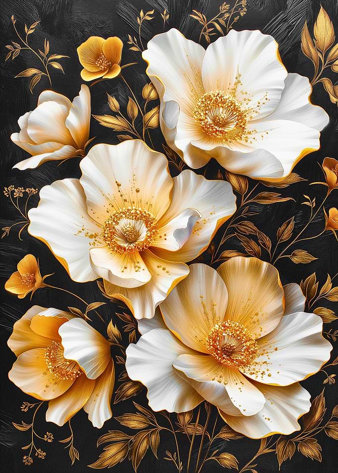 White and Gold Floral Arrangement