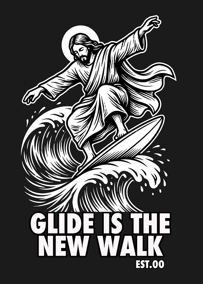 Jesus Surfing on Waves