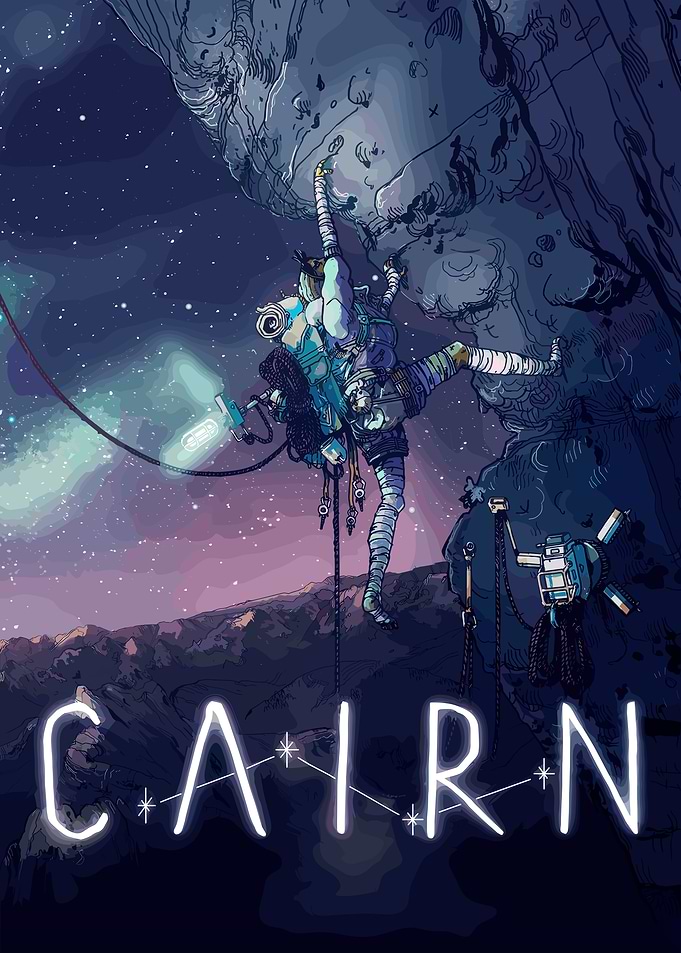 Astronaut climbing a celestial body