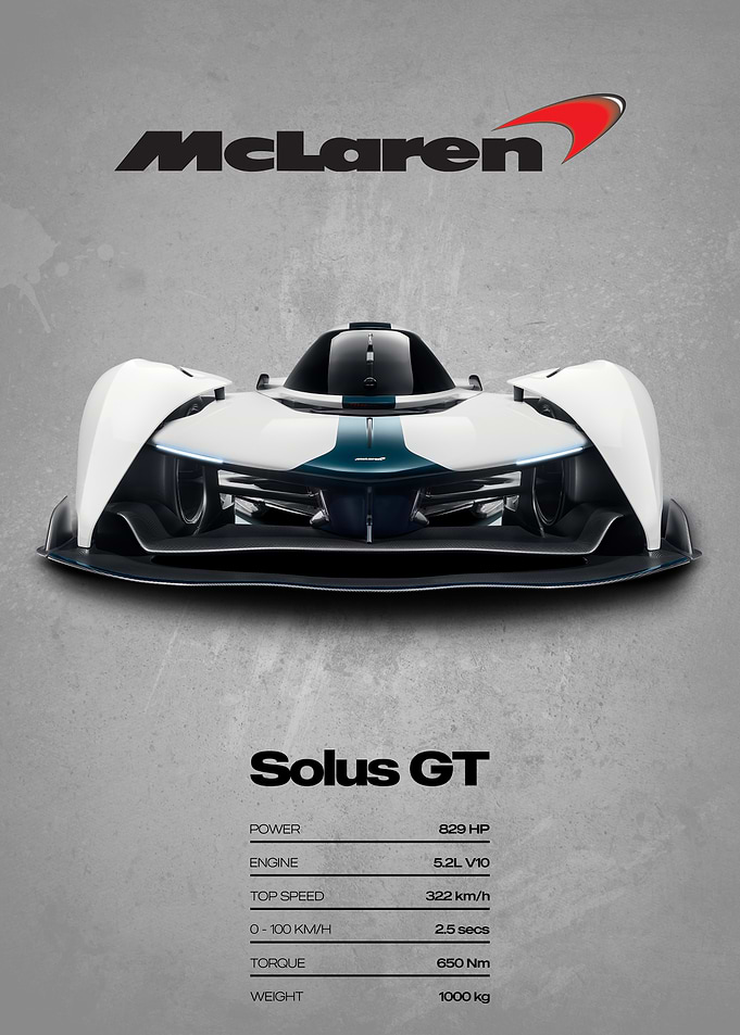 McLaren Solus GT Car Poster