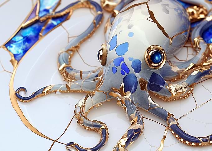 Kintsugi Octopus Sculpture