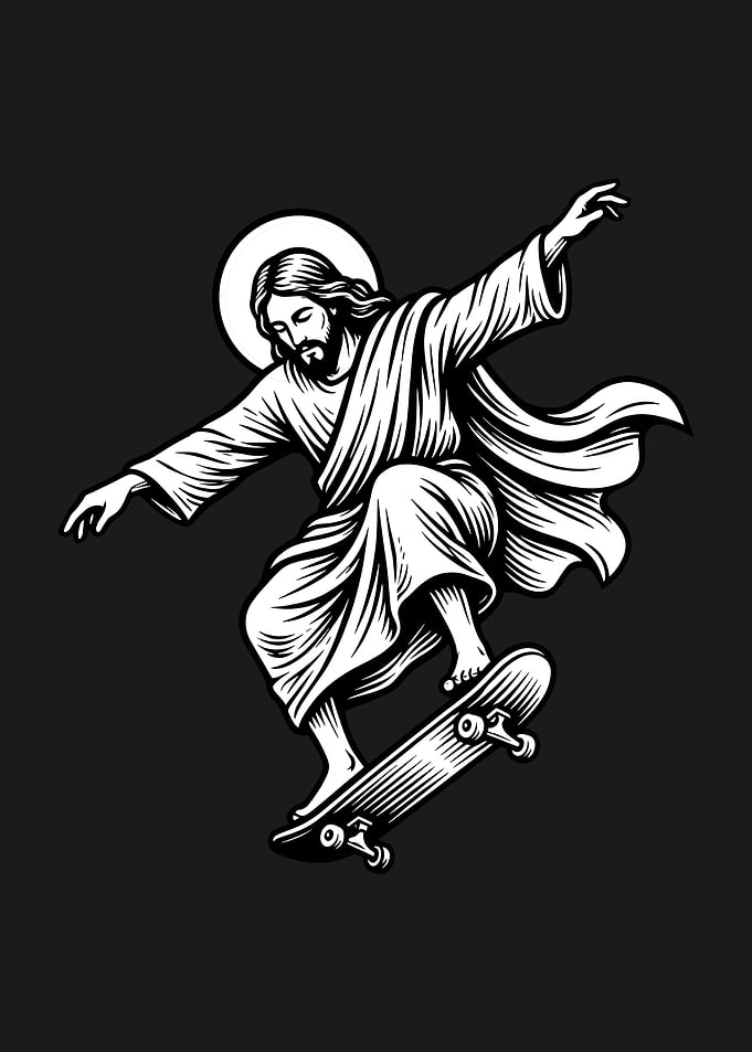 Jesus Skateboarder