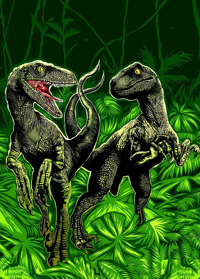 Two Raptors in a Jungle