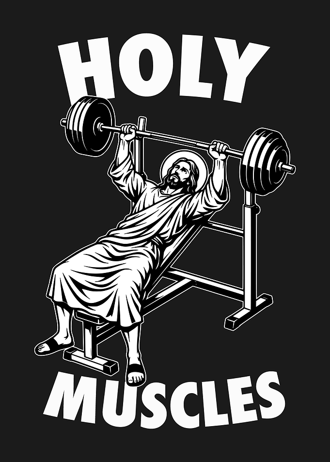 Jesus Lifting Weights