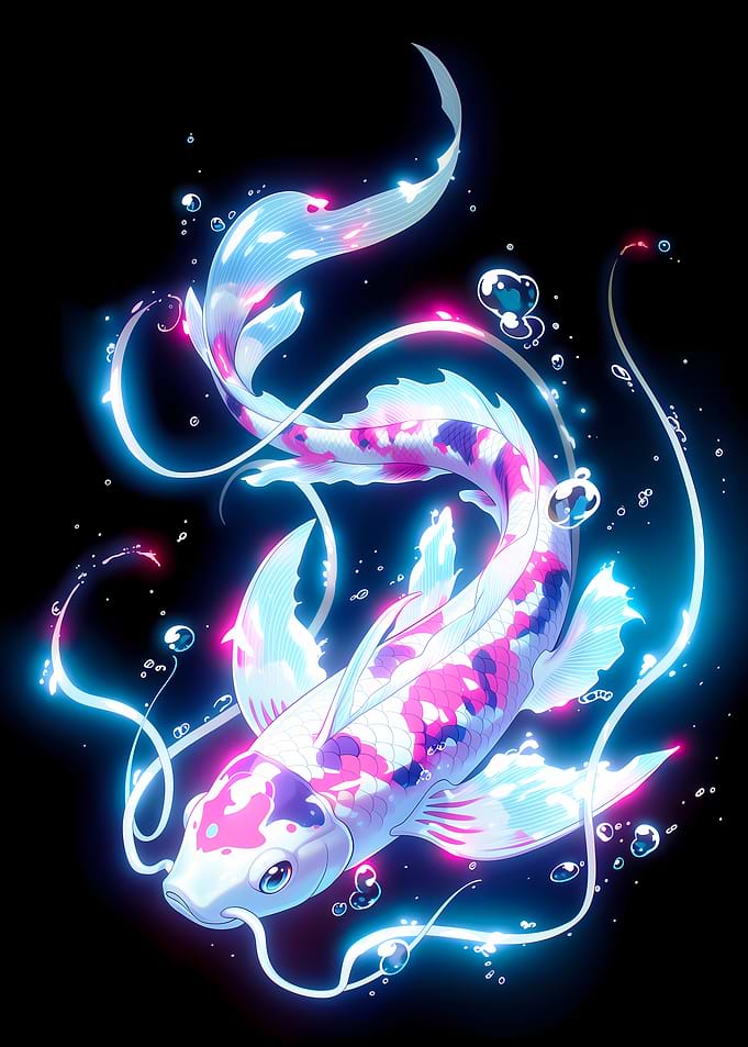 Neon Koi Fish