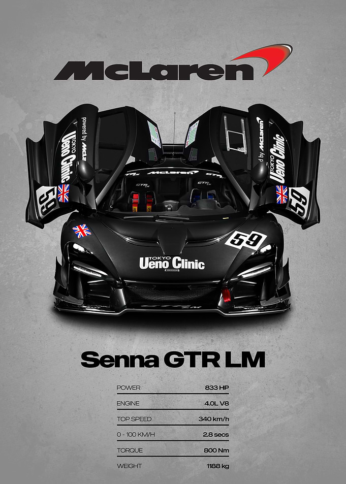 McLaren Senna GTR LM Poster