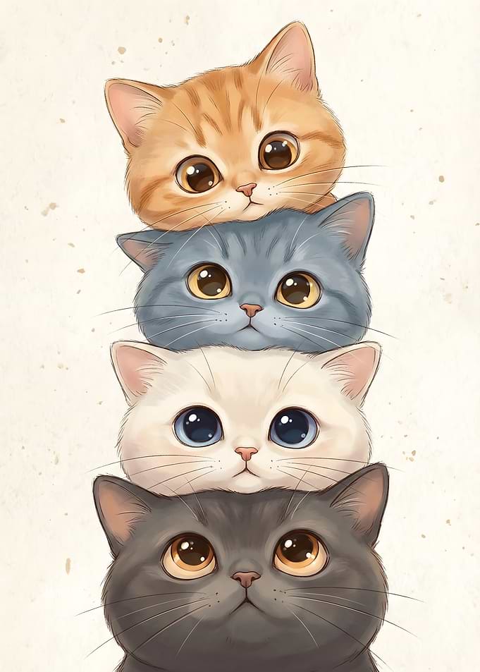 Stack of Cute Kittens