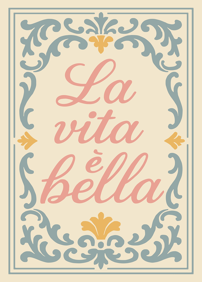 La vita è bella text art