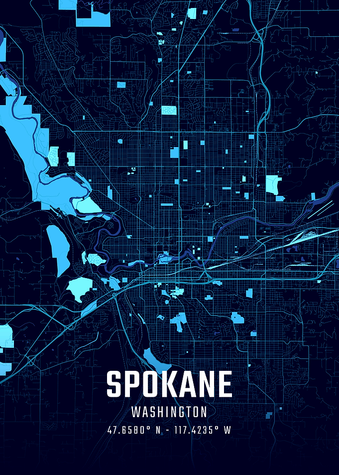 Spokane Washington Midnight City Map